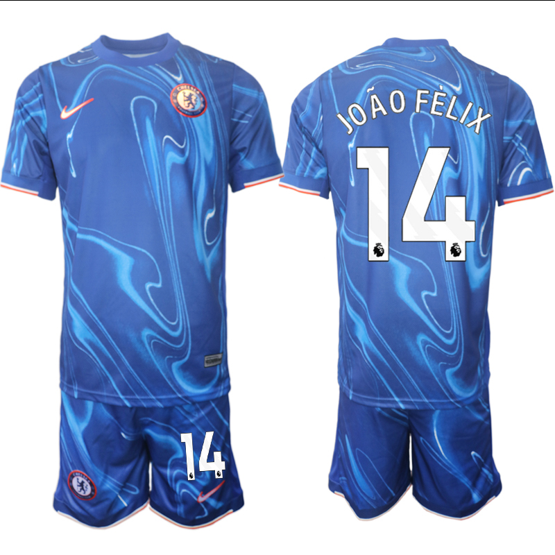 Men 2024-2025 Club Chelsea home Blue #14 Soccer Jersey